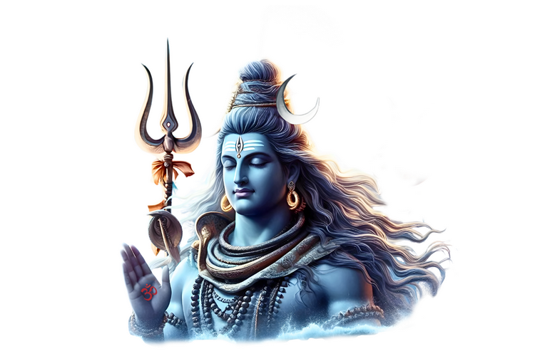 Lord Shiva PNG with Trishul and Damaru transparent background