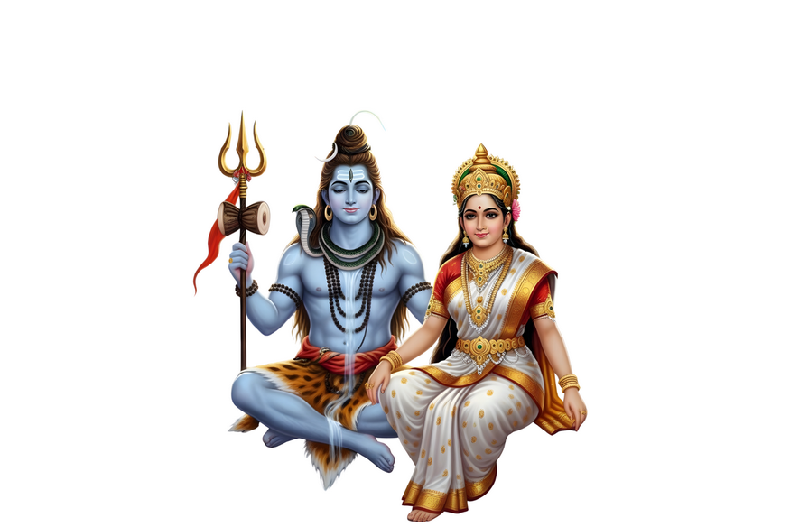 Lord Shiva and Parvati PNG transparent background