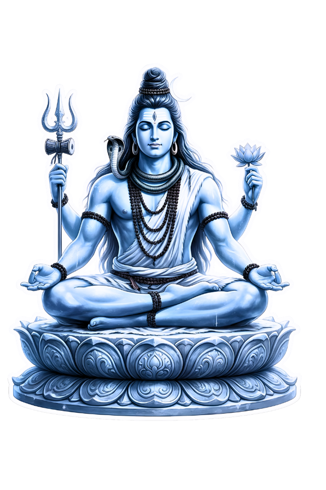 Shiva meditation lotus PNG HD transparent background Lord Shiva image